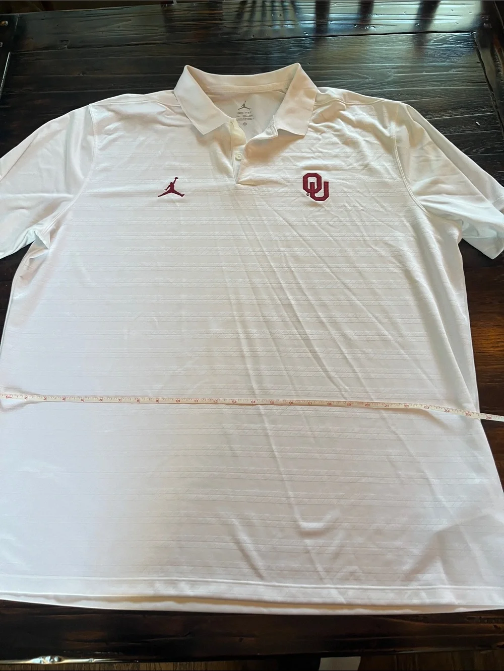 Jordan White Polo with Crimson OU and Jumpman Logos-xxl university of oklahoma